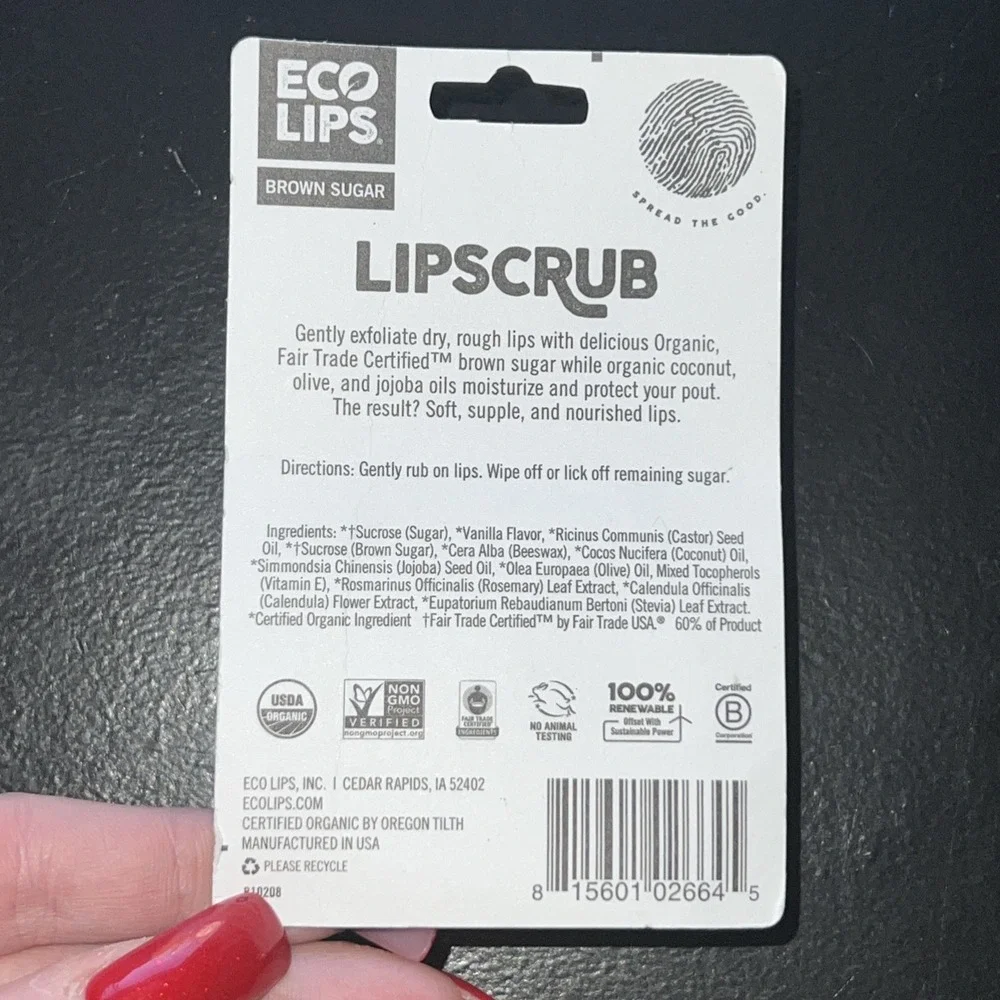 2-Eco Lips Overnight Lip Mask Blackberry And Lip‎ Scrub Brown Sugar .25 Oz New
